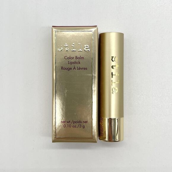 STILA Color Balm Lipstick Elyssa 0.10 oz Rouge À Lèvres Gold Tube Hydrating NEW - Picture 3 of 6